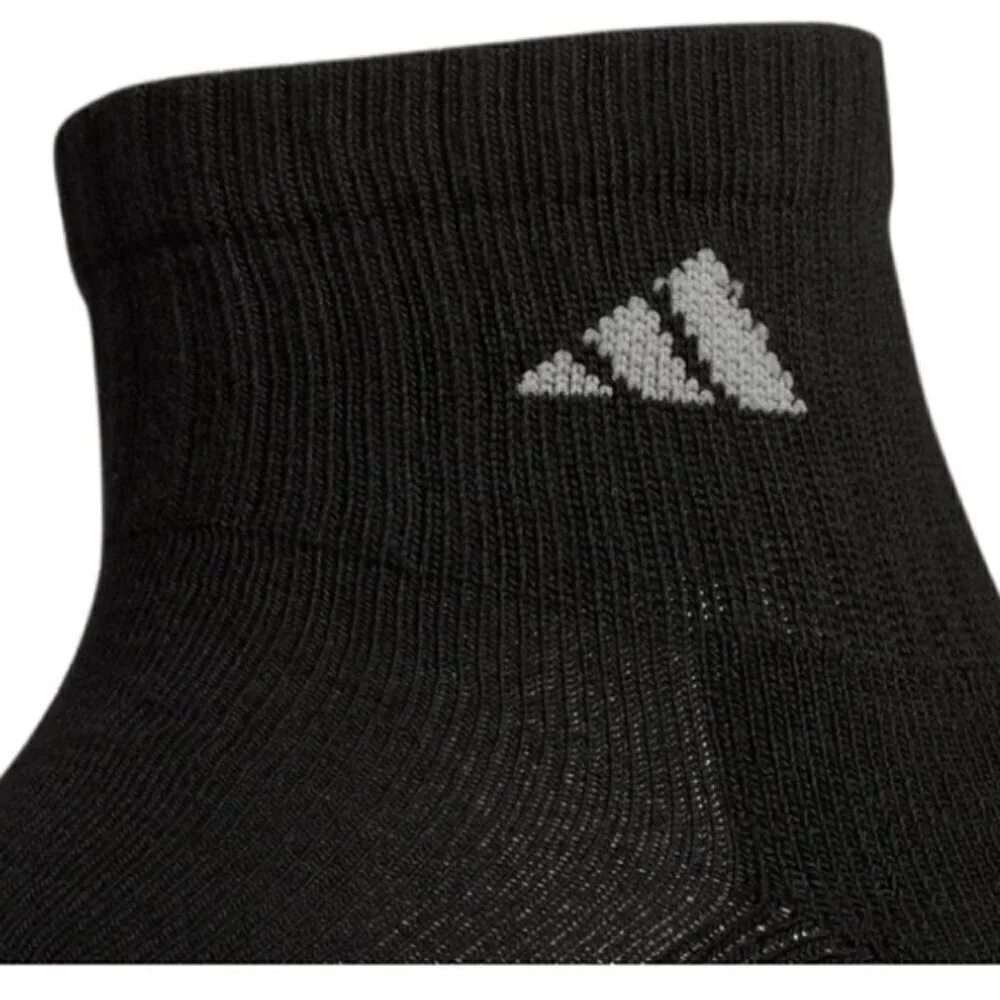 Black Adidas Men's Athletic Cushioned Quarter Socks size large ( shoe size 6-12)